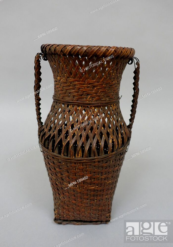 Stock Photo: Basket. Date: 19th century; Culture: Japan; Medium: Bamboo; Dimensions: H. 10 in. (25.4 cm); Diam. 4 1/2 in. (11.4 cm); Classification: Basketry.