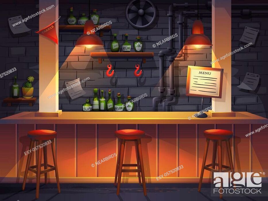 Vector cartoon illustration of saloon. Background image for video web game  user interface, Stock Vector, Vector And Low Budget Royalty Free Image.  Pic. ESY-057520833 | agefotostock