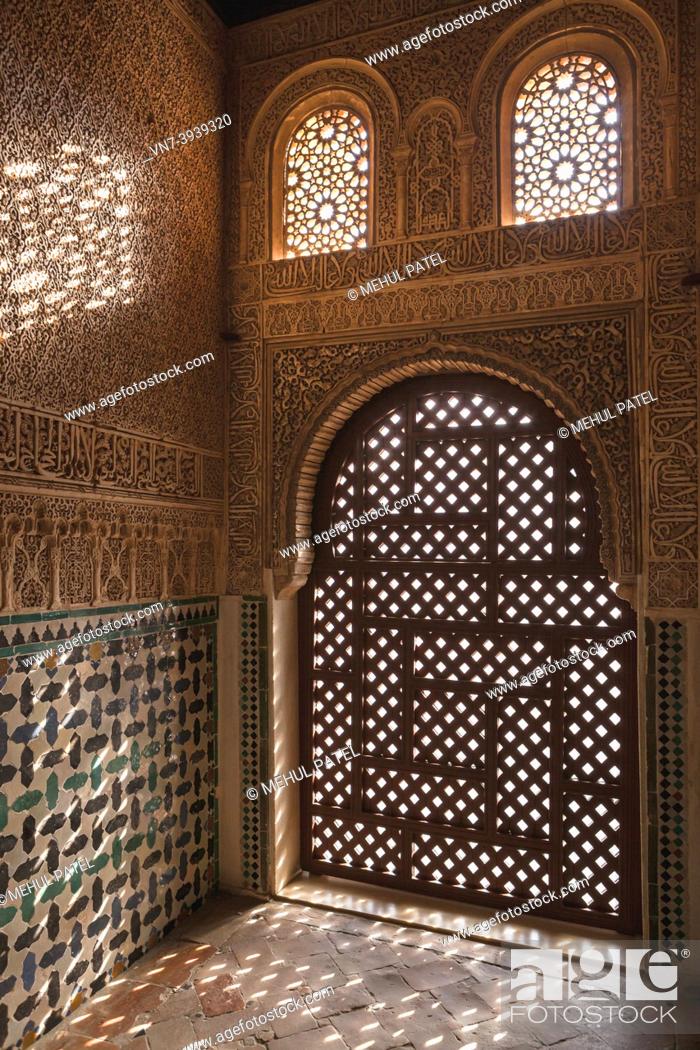 Stock Photo: Side room of the 'Embajadores' hall in the Alhambra - Granada, Spain.