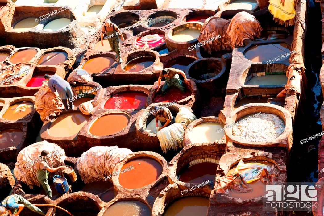 Stock Photo: blur in morocco africa the antique tannery near the medina.